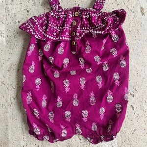 Carter's Magenta Pineapple-Print Infant Romper